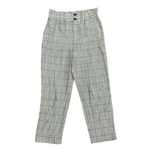 Madewell Brown Plaid Tapered Paperbag Pants 4